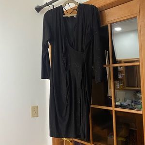 Calvin Klein allover glitter surplice cocktail dress